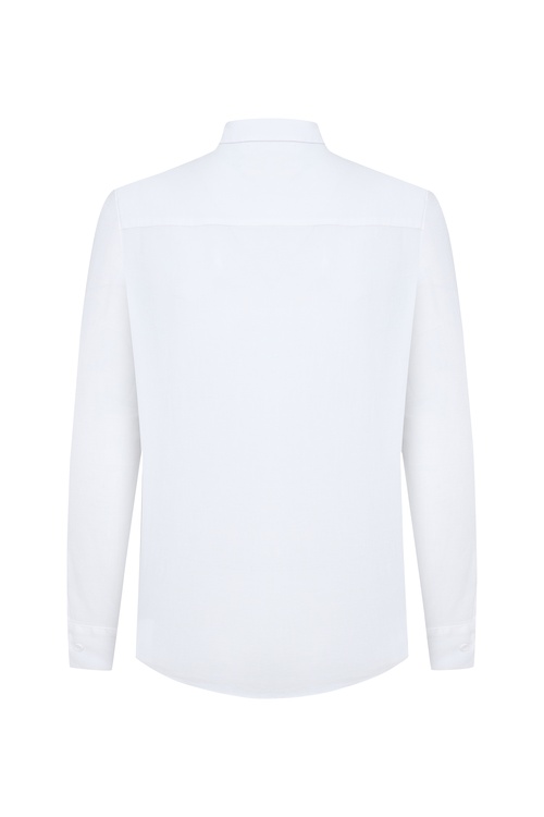  DOKULU REGULAR FIT UZUN KOLLU GÖMLEK