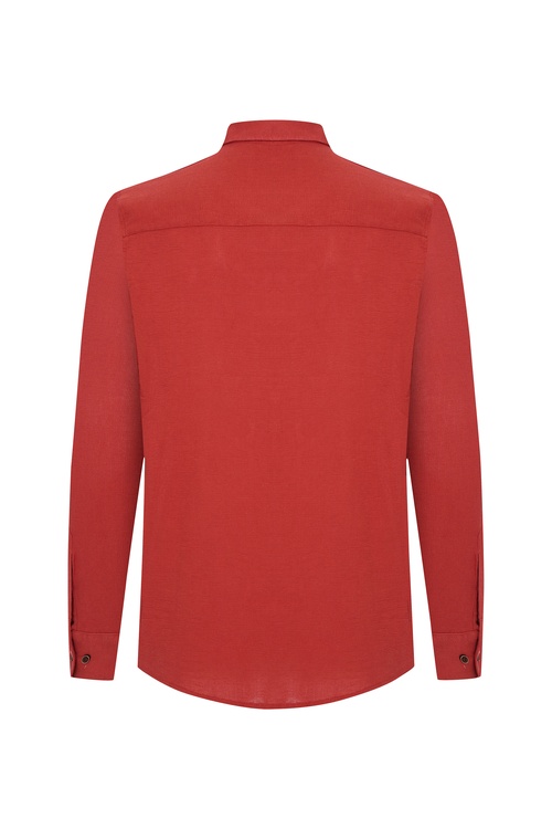  DOKULU REGULAR FIT UZUN KOLLU GÖMLEK