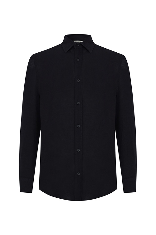  DOKULU REGULAR FIT UZUN KOLLU GÖMLEK