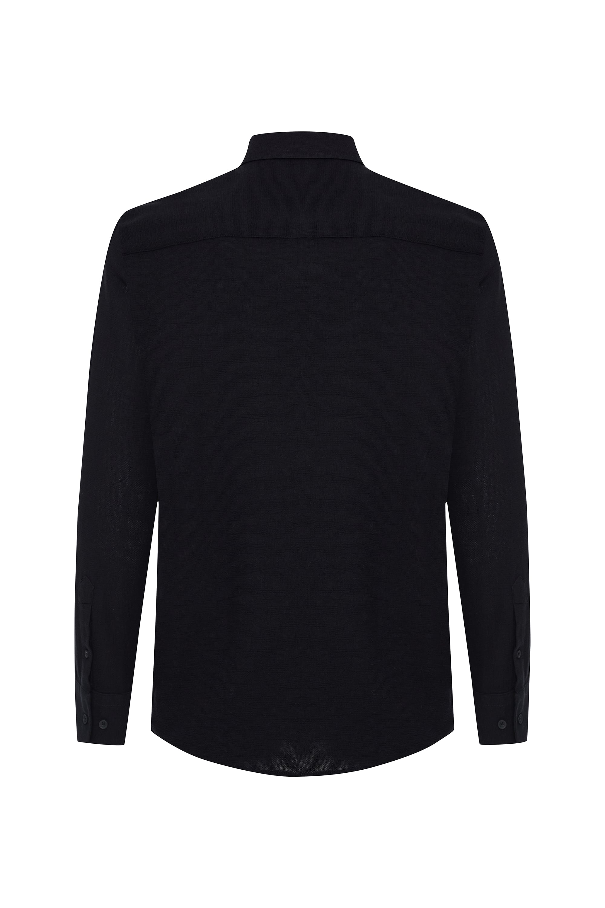 DOKULU REGULAR FIT UZUN KOLLU GÖMLEK