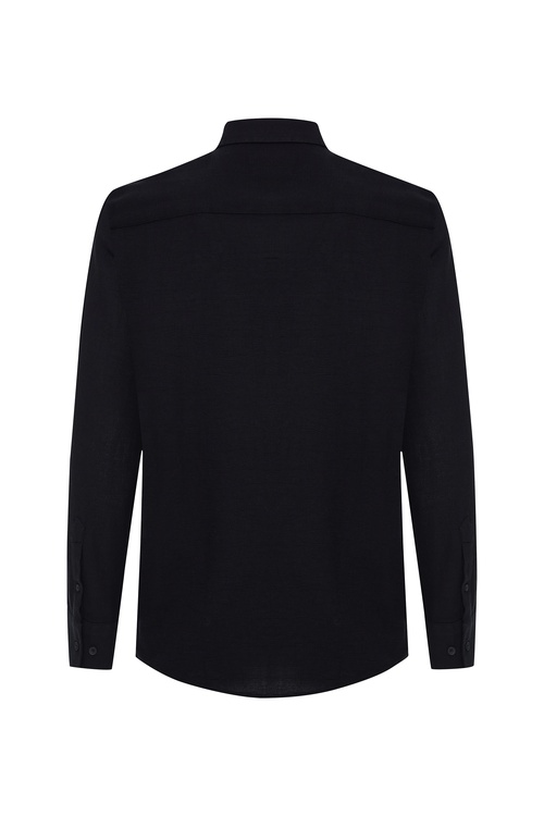  DOKULU REGULAR FIT UZUN KOLLU GÖMLEK