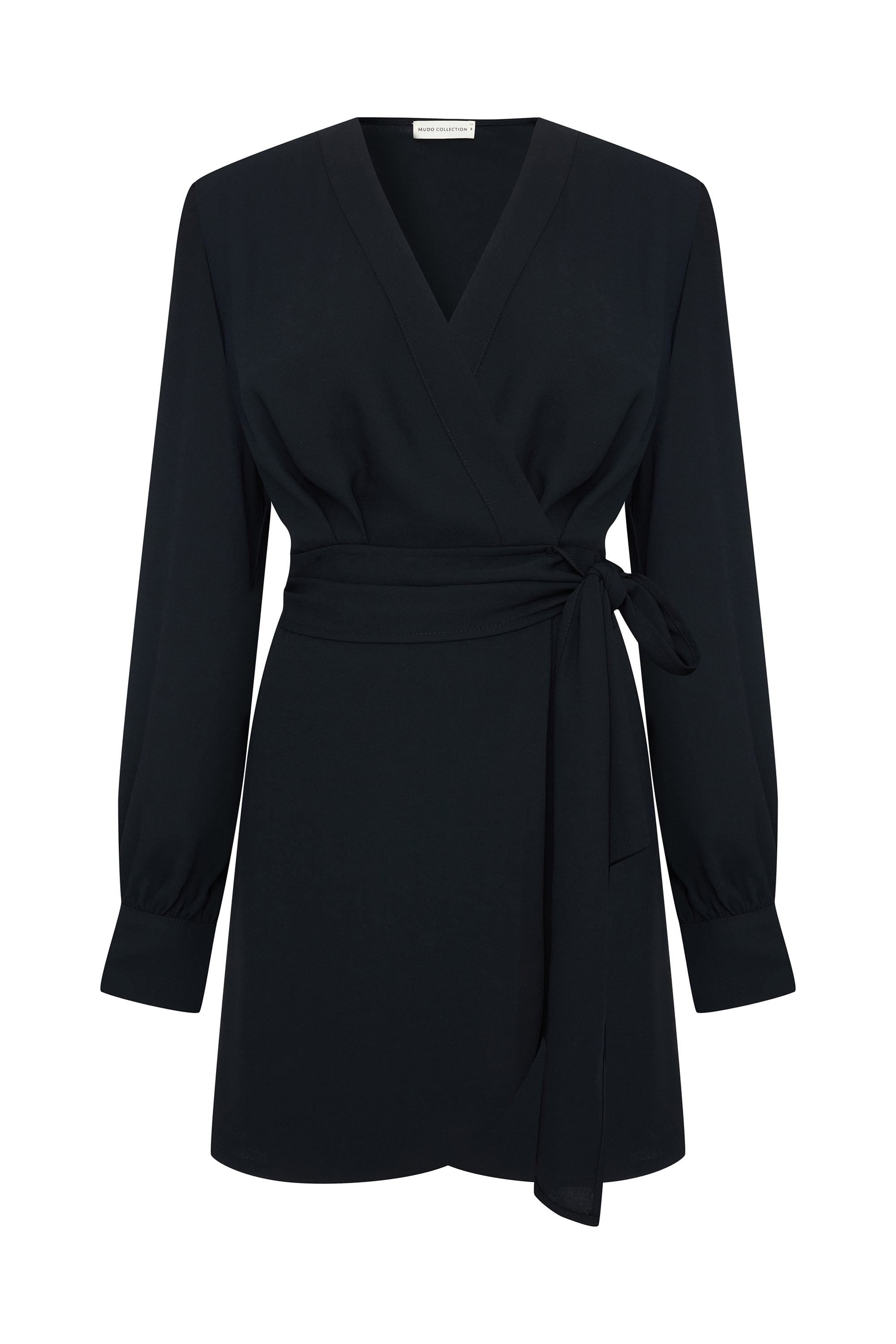 BAĞLAMALI ANVELOP V YAKA MİNİ ELBİSE