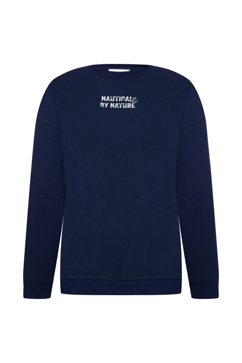  MARİN BASKILI BİSİKLET YAKA SWEATSHIRT