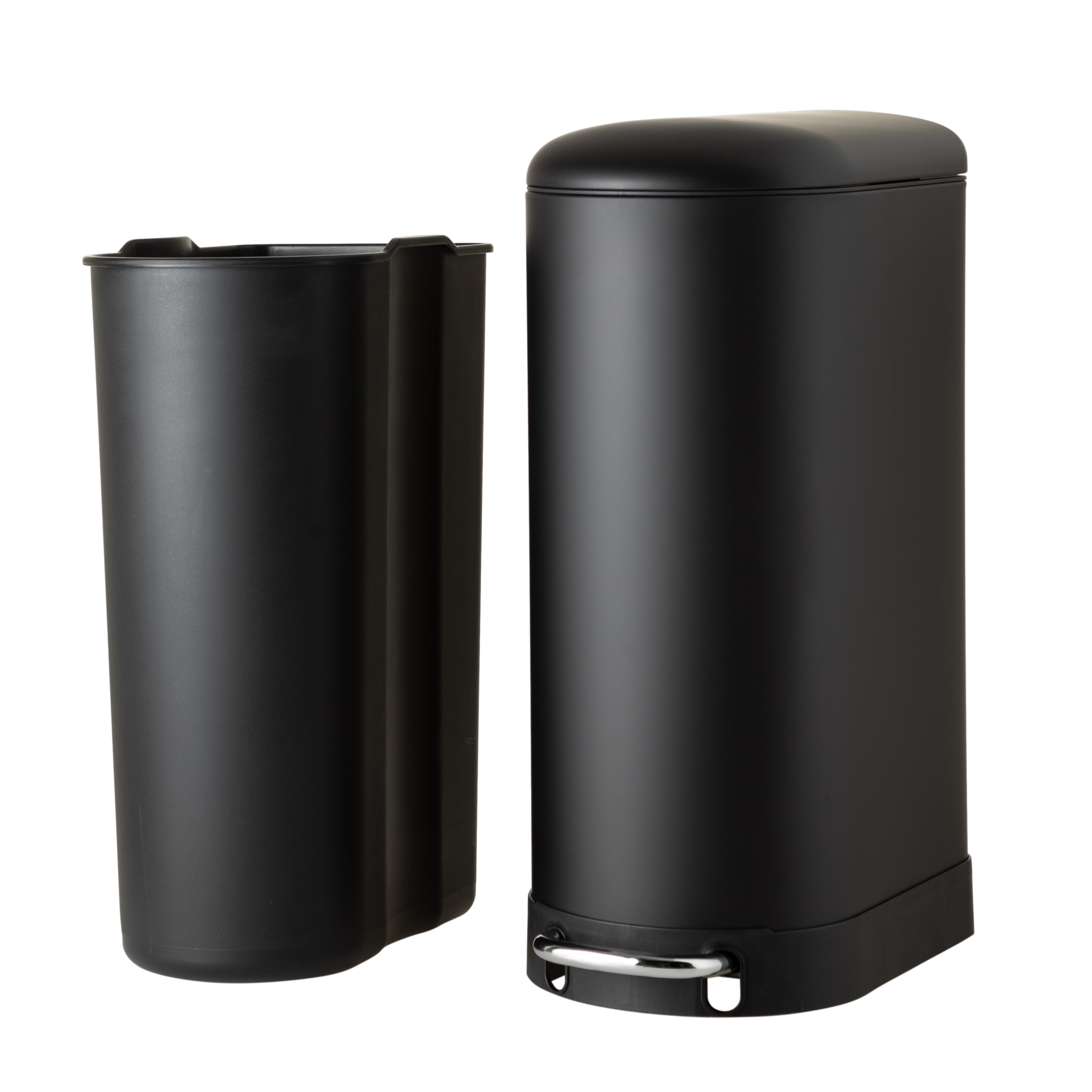 5FIVE BOHO İNCE PEDALLI ÇÖP KOVASI SİYAH 30 LT