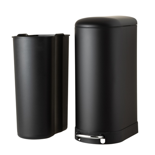  5FIVE BOHO İNCE PEDALLI ÇÖP KOVASI SİYAH 30 LT