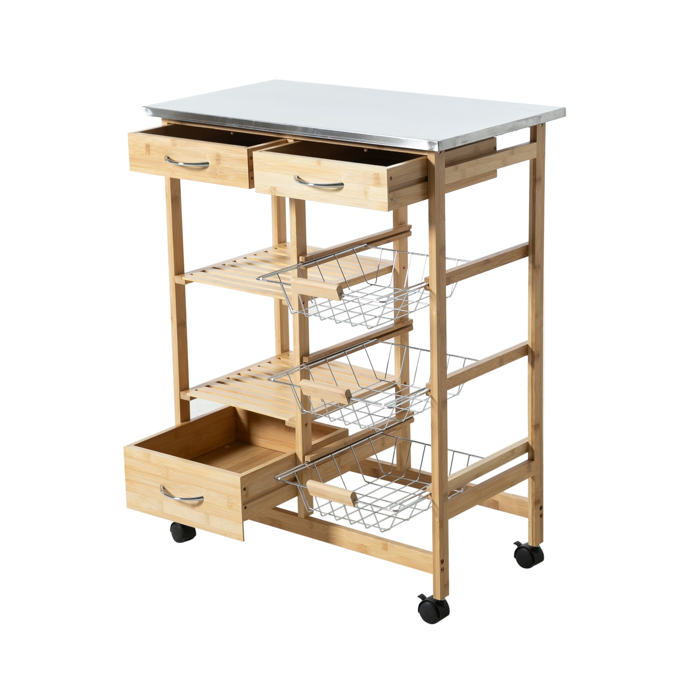 BOHO ÇELİK TEZGAHLI MUTFAK SERVİS ARABASI