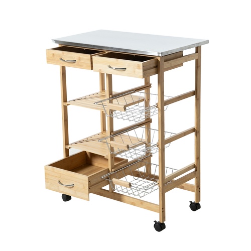  BOHO ÇELİK TEZGAHLI MUTFAK SERVİS ARABASI