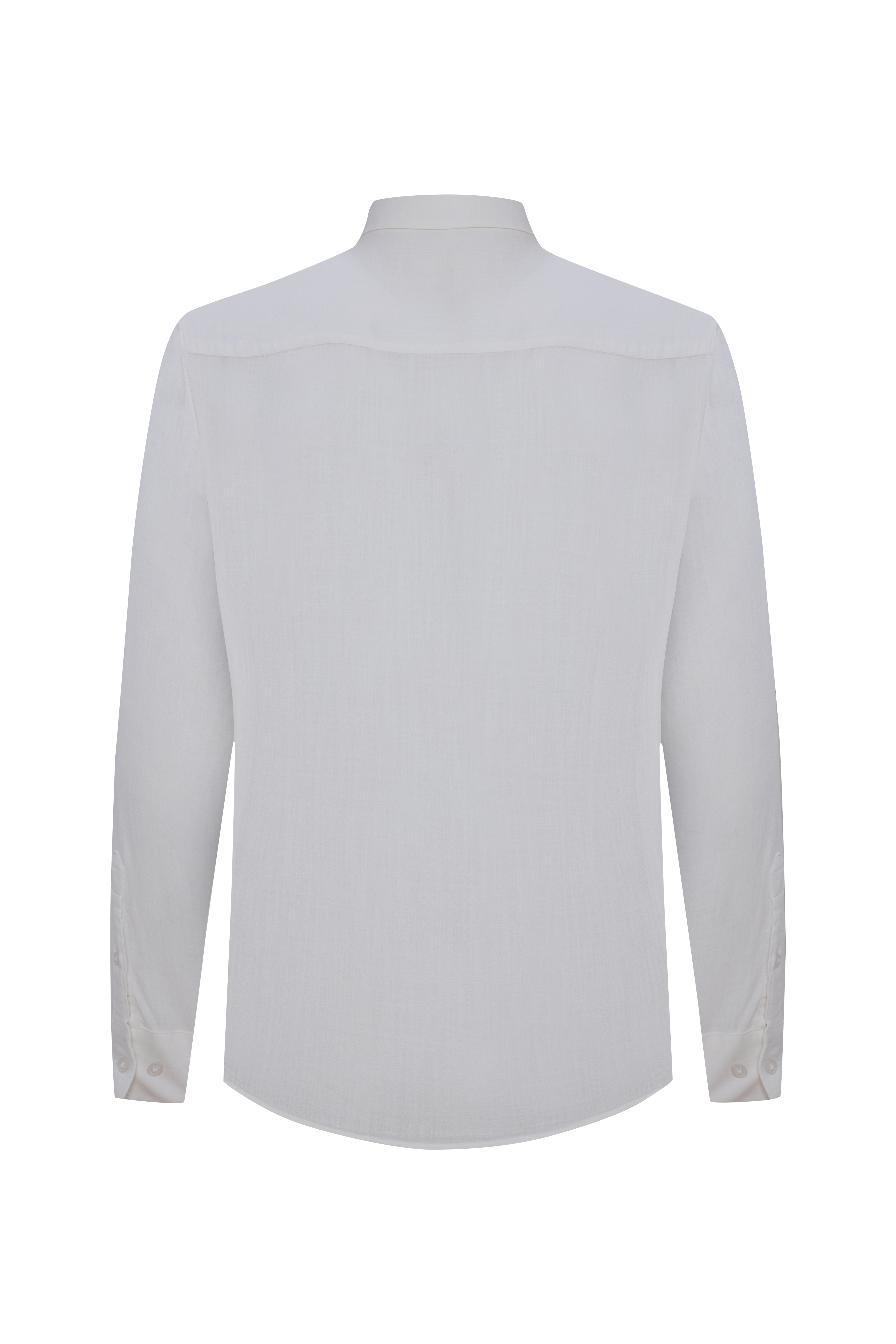 REGULAR FIT DOKULU UZUN KOLLU GÖMLEK