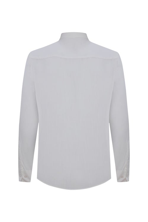  REGULAR FIT DOKULU UZUN KOLLU GÖMLEK