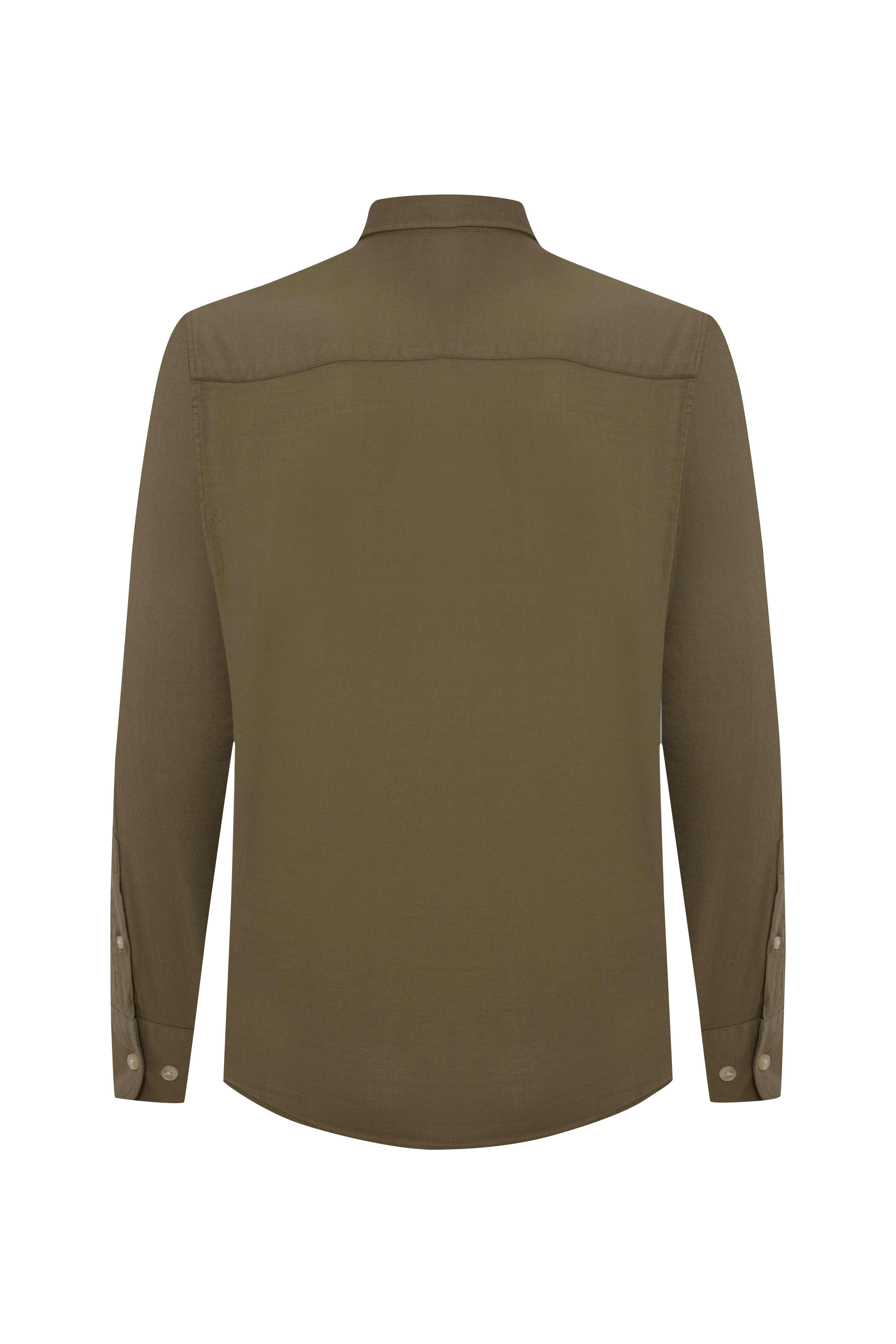 REGULAR FIT DOKULU UZUN KOLLU GÖMLEK