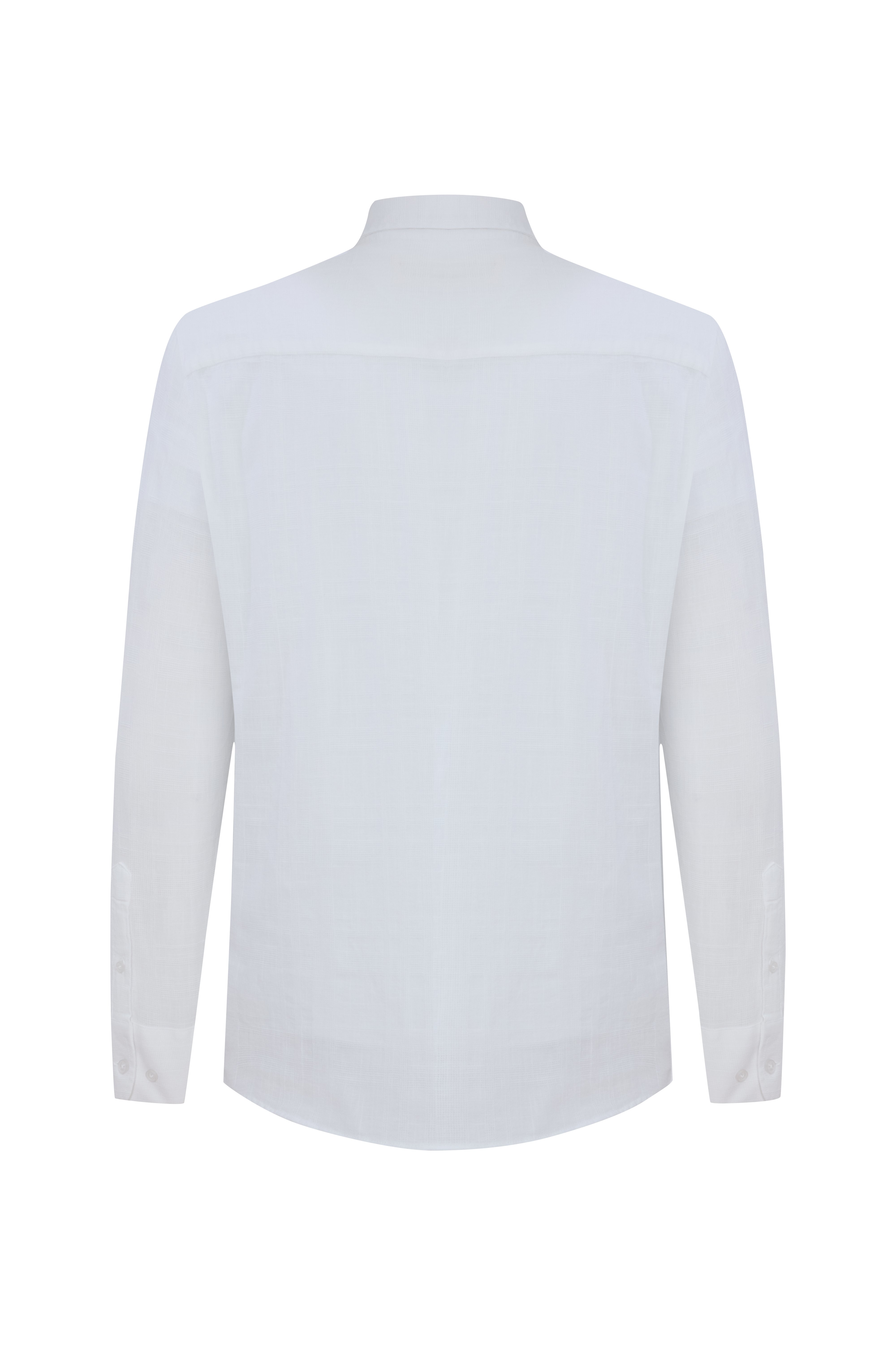 REGULAR FIT EKOSE DESENLİ UZUN KOLLU GÖMLEK