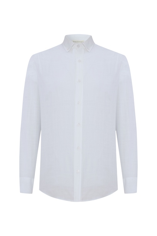  REGULAR FIT EKOSE DESENLİ UZUN KOLLU GÖMLEK