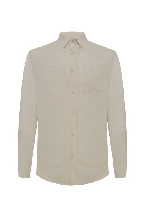  REGULAR FIT DÜĞMELİ YAKA UZUN KOLLU GÖMLEK