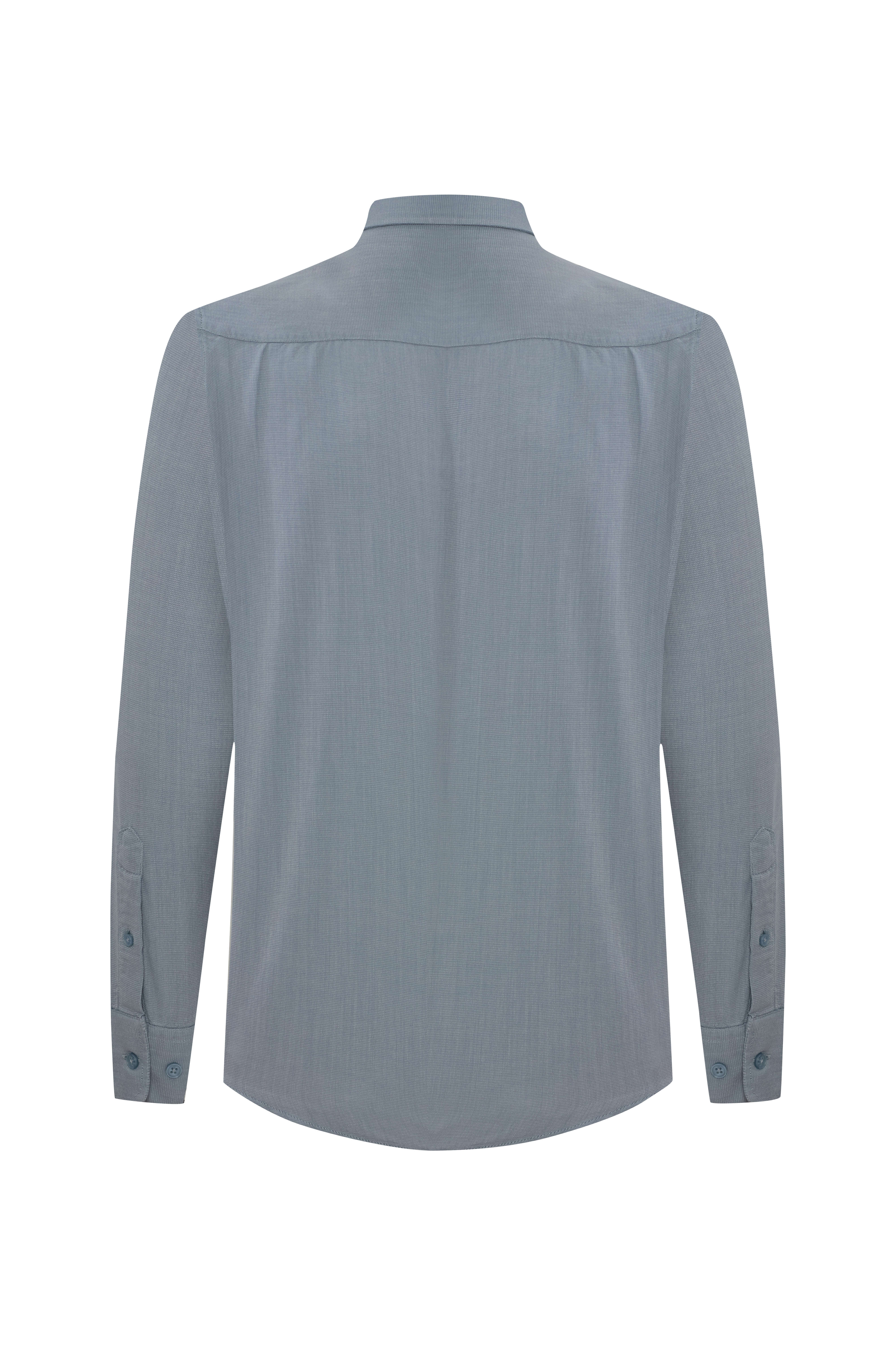 REGULAR FIT DOKULU UZUN KOLLU GÖMLEK