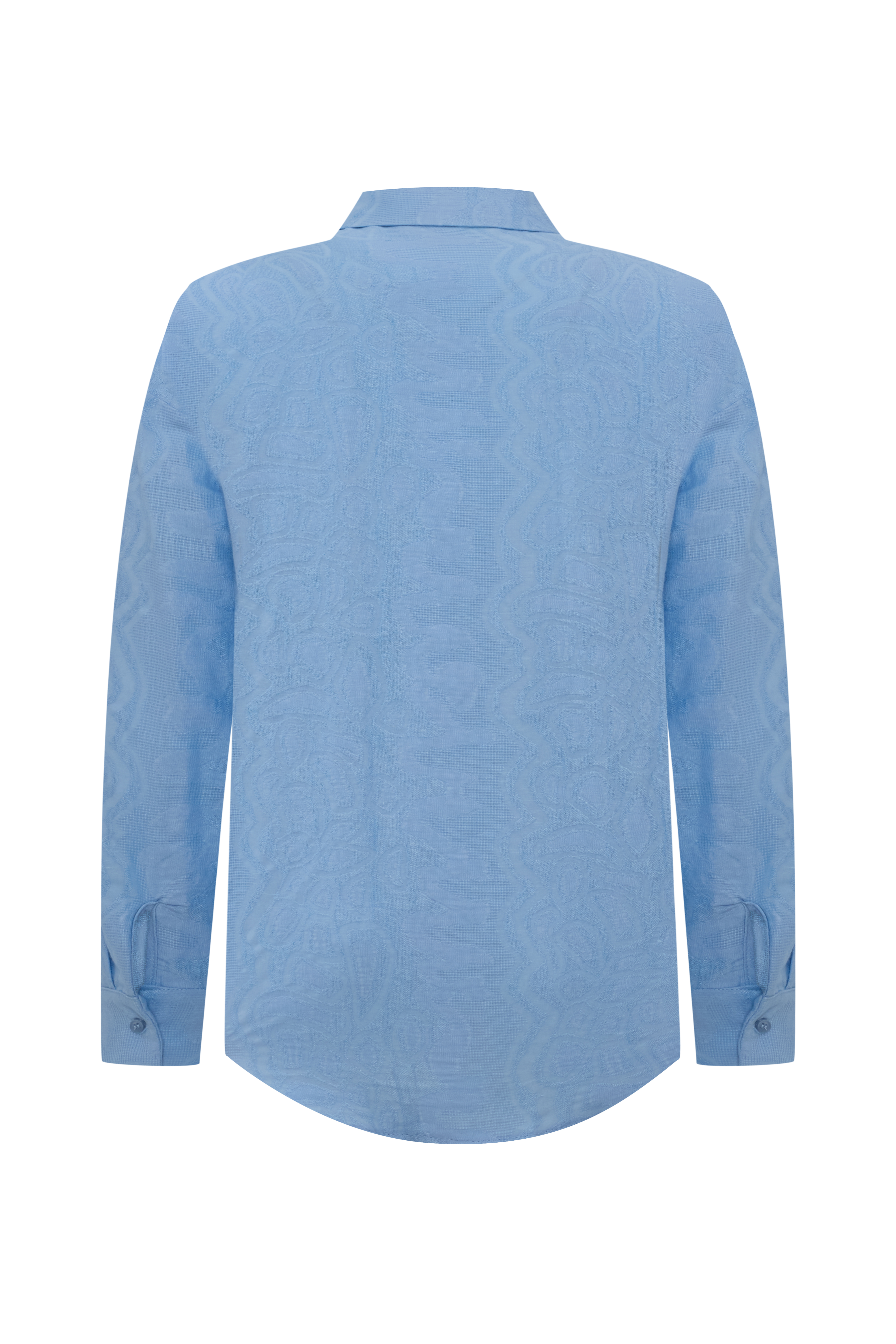 DOKULU UZUN KOLLU GÖMLEK