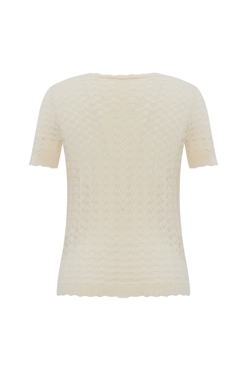  ÖRME DESENLİ KISA KOLLU KAZAK