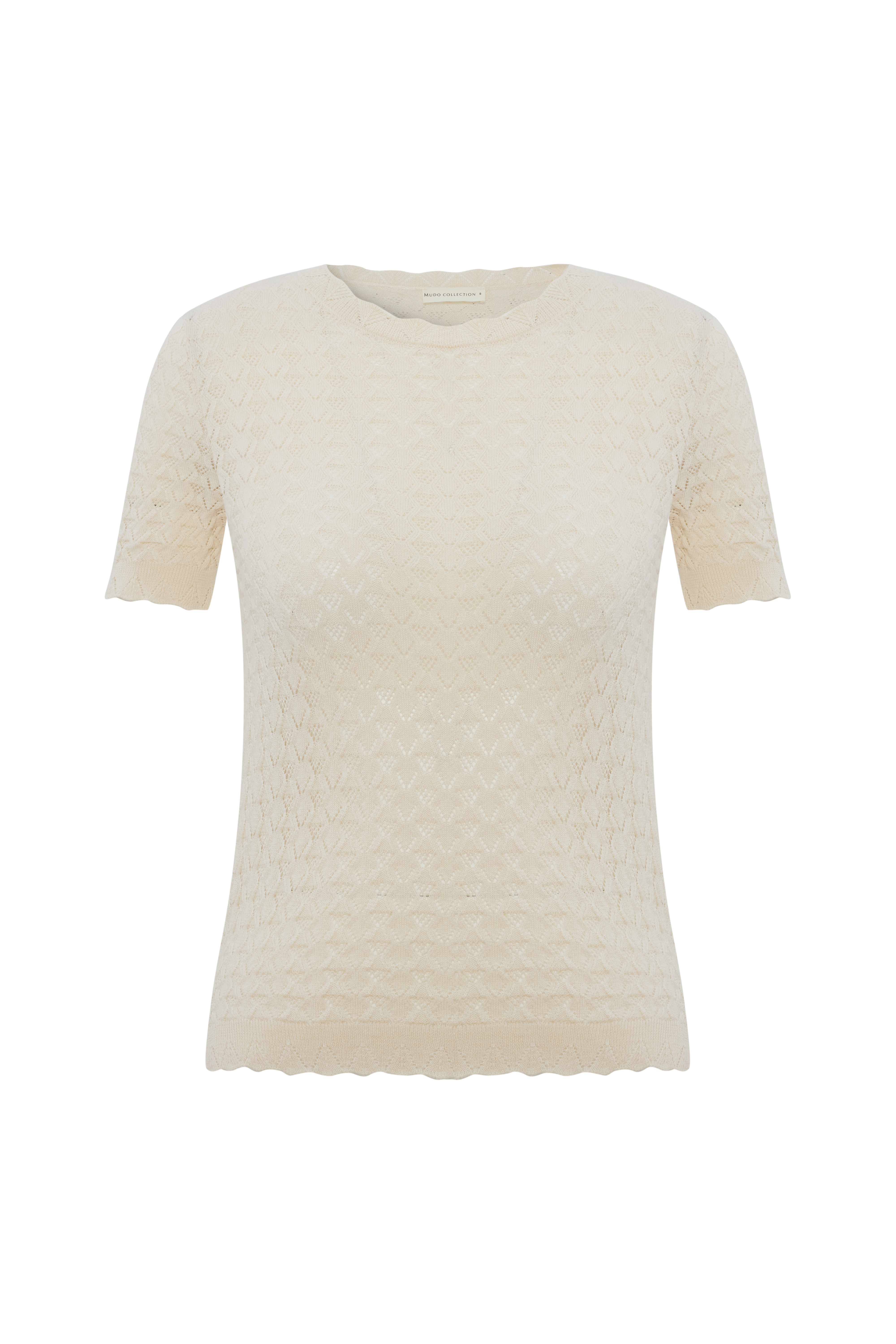 ÖRME DESENLİ KISA KOLLU KAZAK