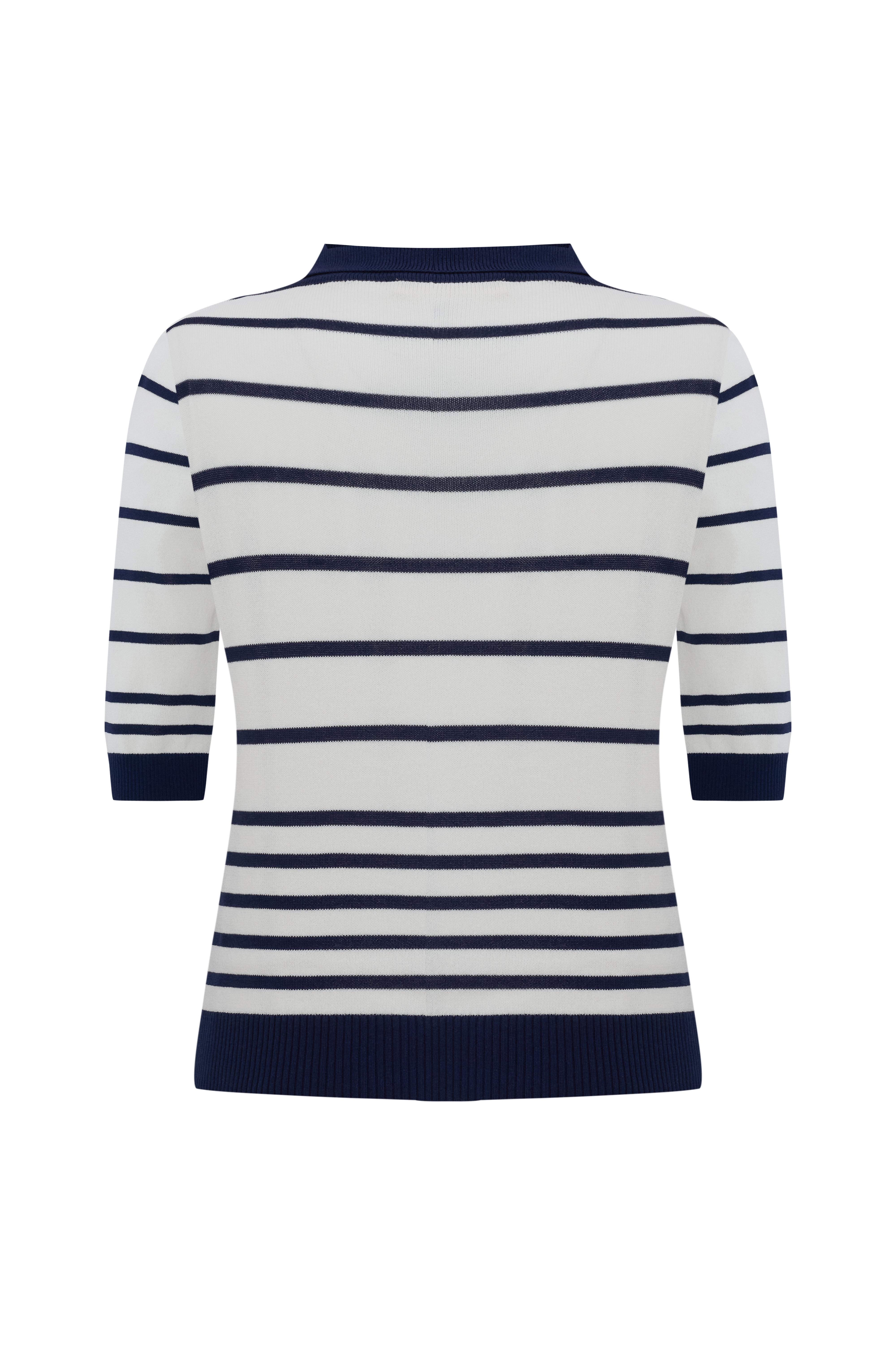 ÇİZGİLİ POLO YAKA KISA KOLLU TRİKO KAZAK