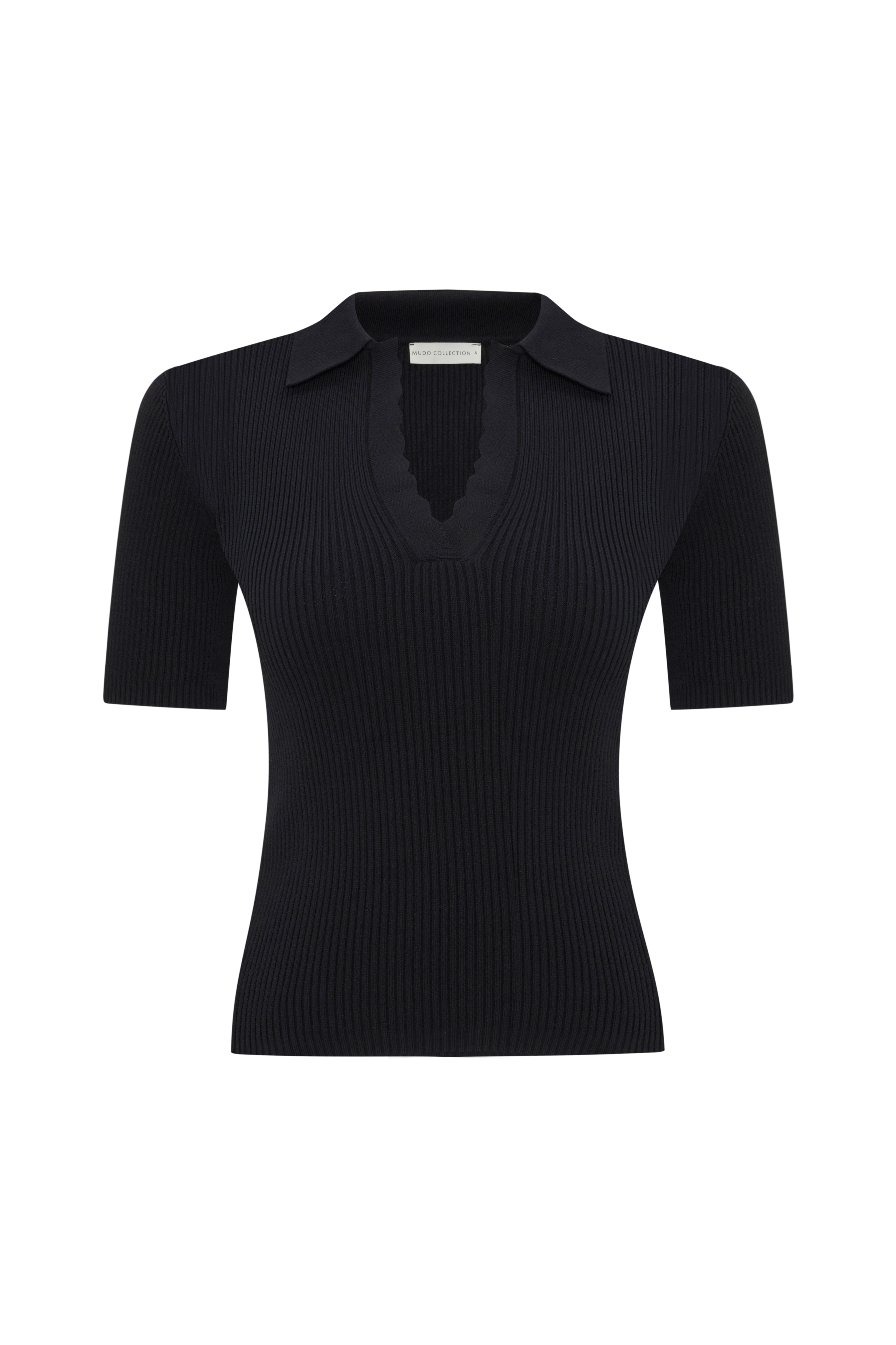 POLO YAKA FİTİLLİ KISA KOLLU KAZAK