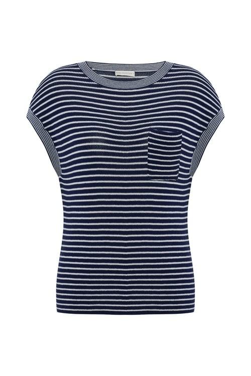  ÇİZGİLİ LOOSE FIT KISA KOLLU TRİKO KAZAK