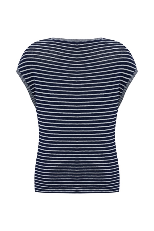  ÇİZGİLİ LOOSE FIT KISA KOLLU TRİKO KAZAK