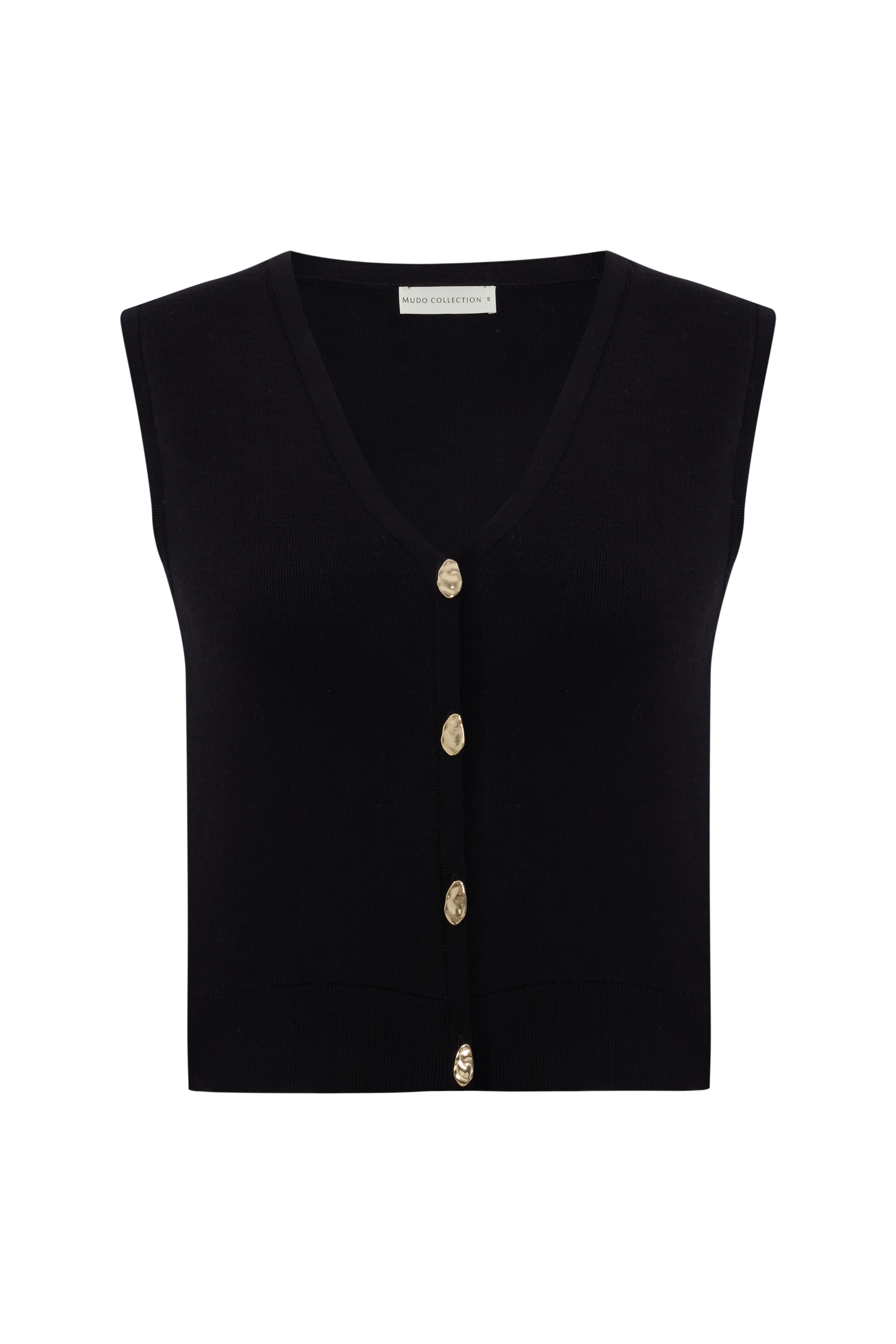 V YAKA DÜĞMELİ TRİKO YELEK