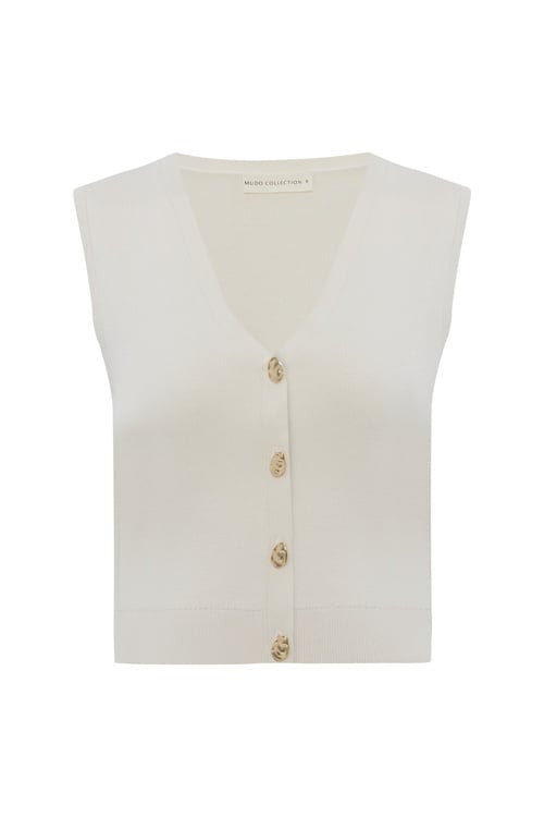  V YAKA DÜĞMELİ TRİKO YELEK