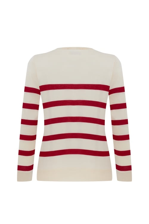  ÇİZGİLİ BİSİKLET YAKA TRİKO KAZAK