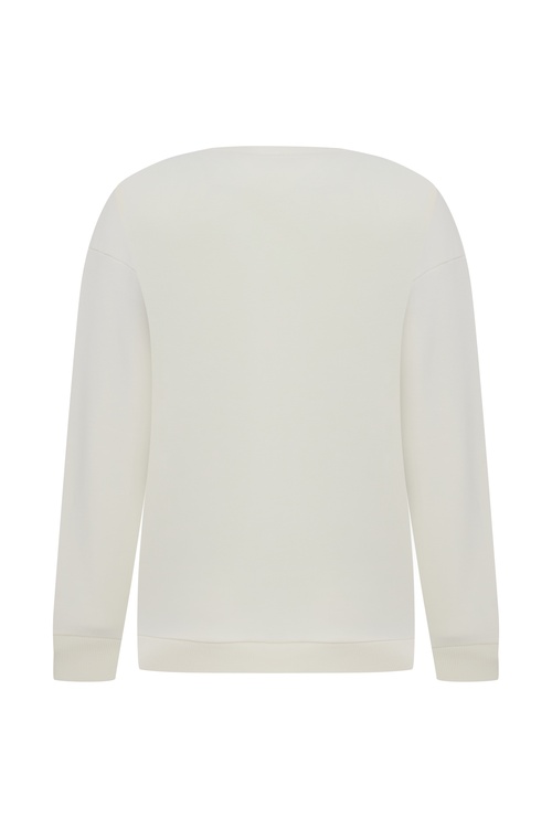  BİSİKLET YAKA NAKIŞLI OVERSIZE SWEATSHIRT