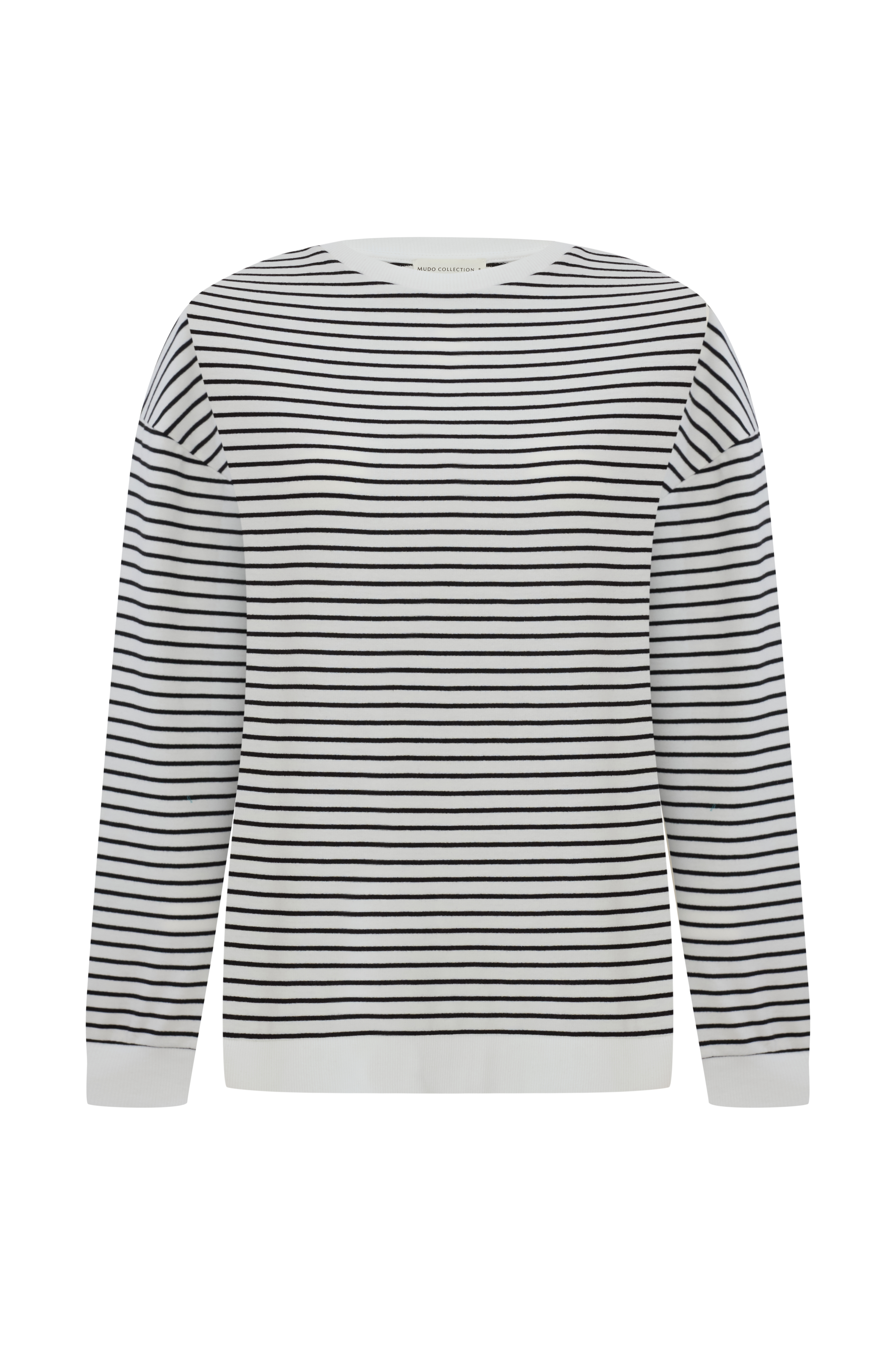 ÇİZGİLİ BİSİKLET YAKA LOOSE FIT SWEATSHIRT