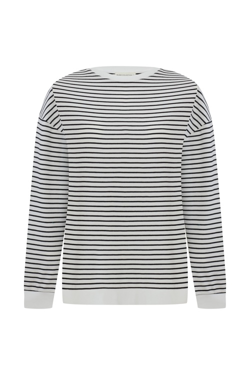  ÇİZGİLİ BİSİKLET YAKA LOOSE FIT SWEATSHIRT