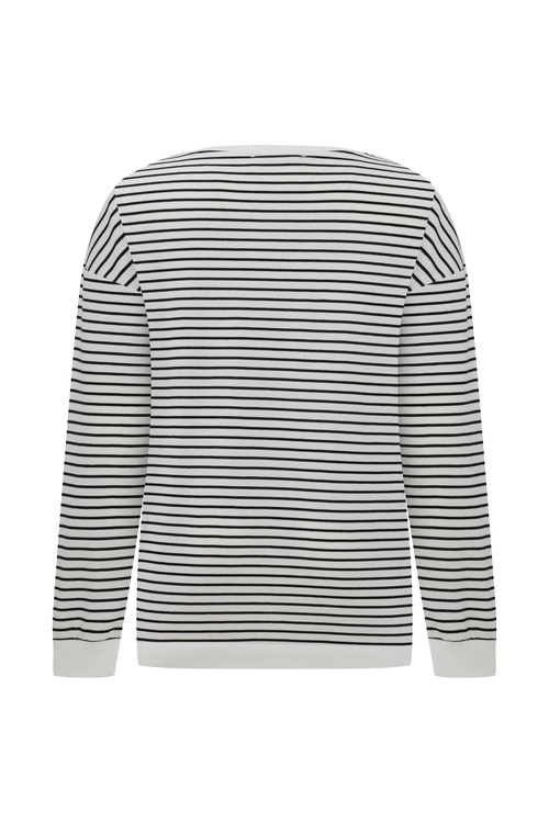  ÇİZGİLİ BİSİKLET YAKA LOOSE FIT SWEATSHIRT