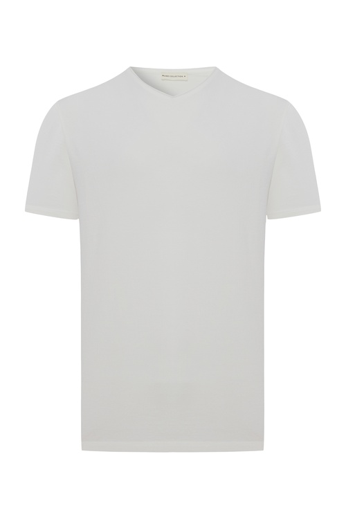 V YAKA KISA KOLLU T-SHIRT