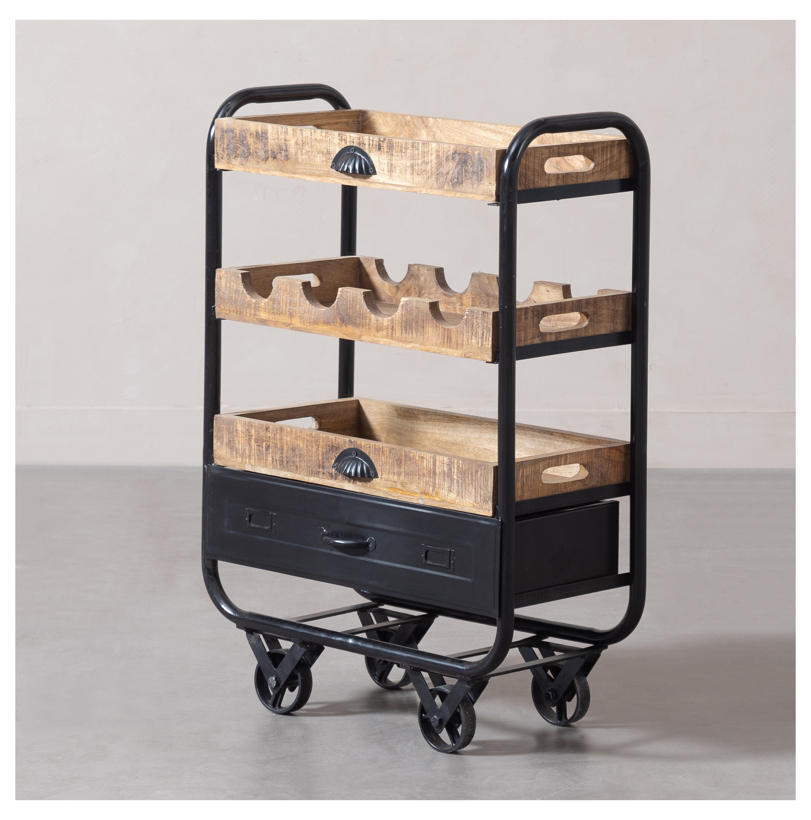 PATRICK MASİF AHŞAP SERVİS ARABASI