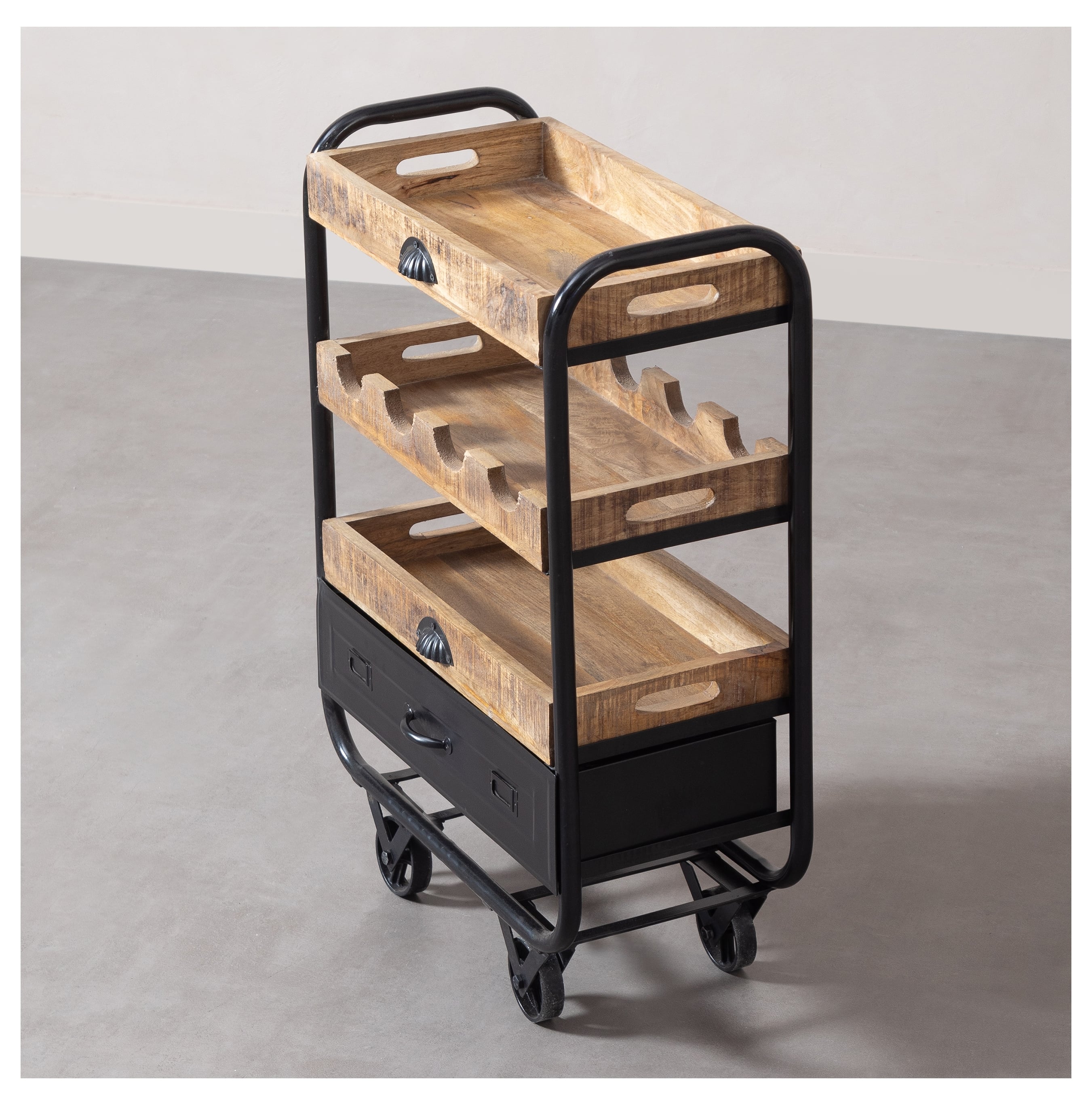 PATRICK MASİF AHŞAP SERVİS ARABASI