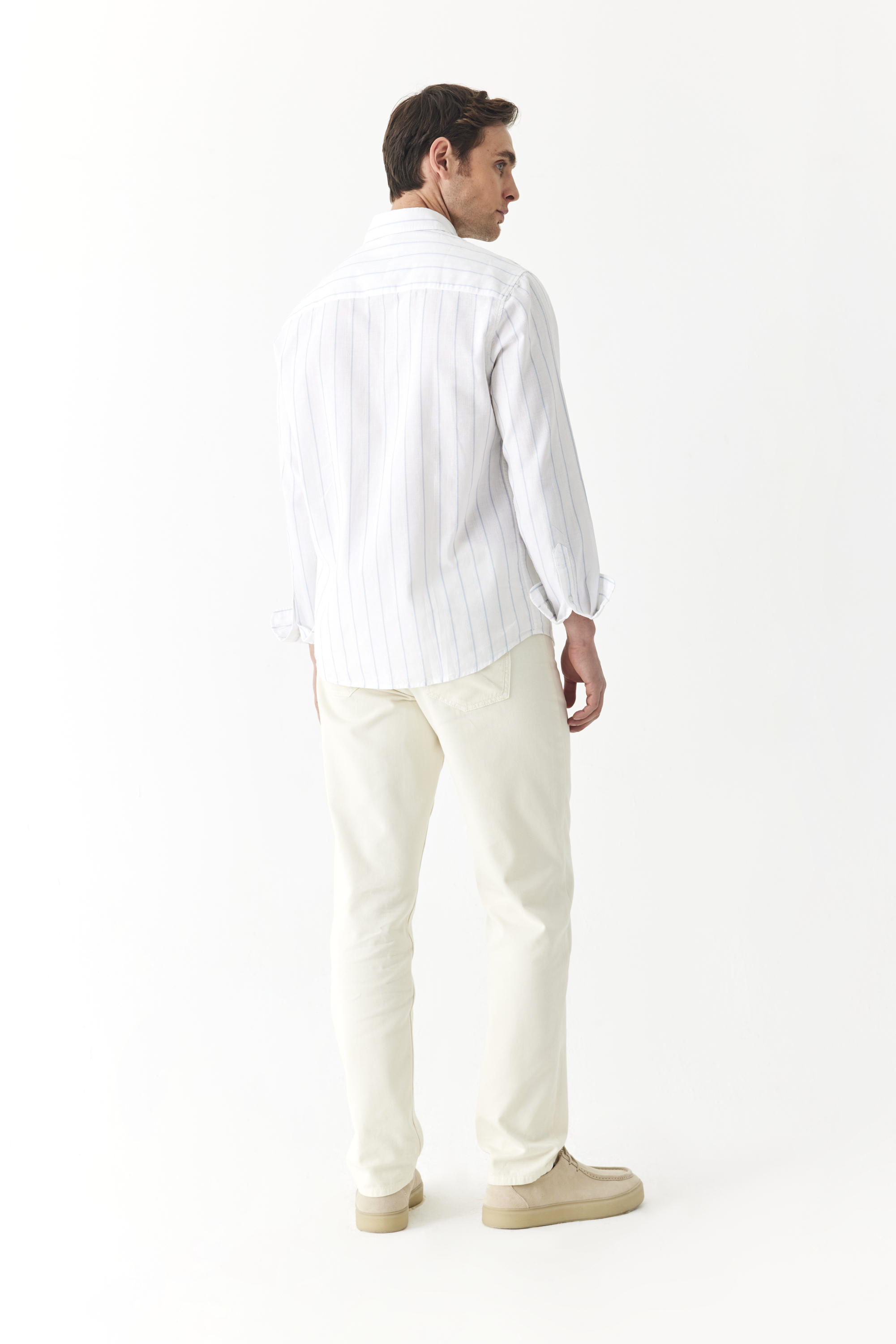 REGULAR FIT ÇİZGİLİ UZUN KOLLU GÖMLEK