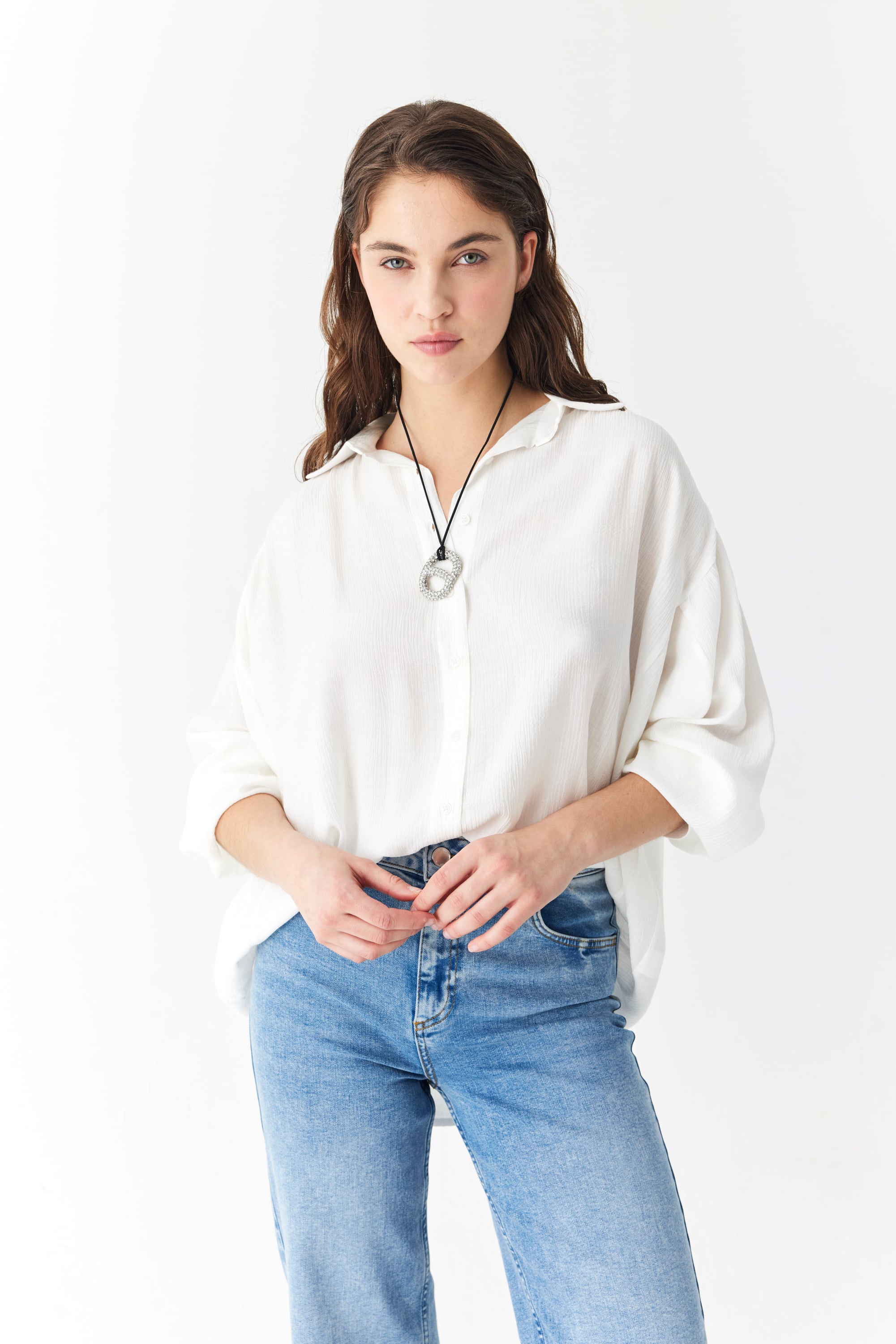 OVERSIZE DOKULU CASUAL GÖMLEK