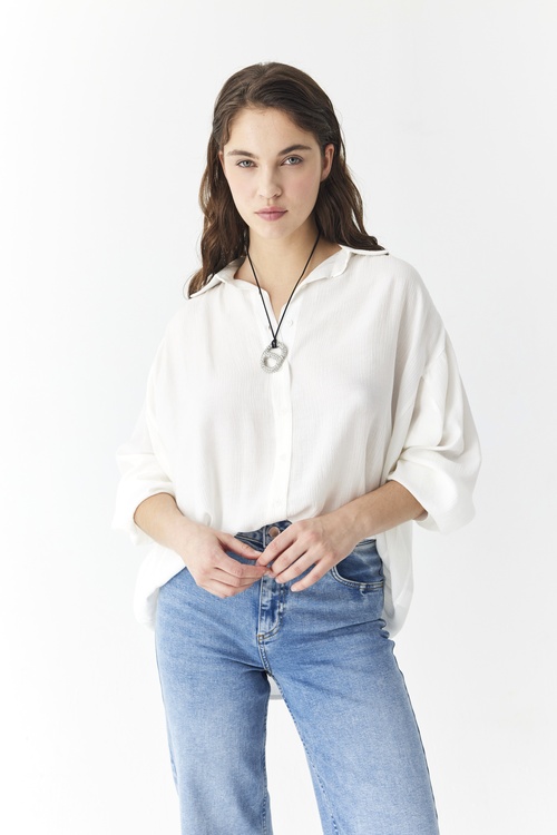  OVERSIZE DOKULU CASUAL GÖMLEK