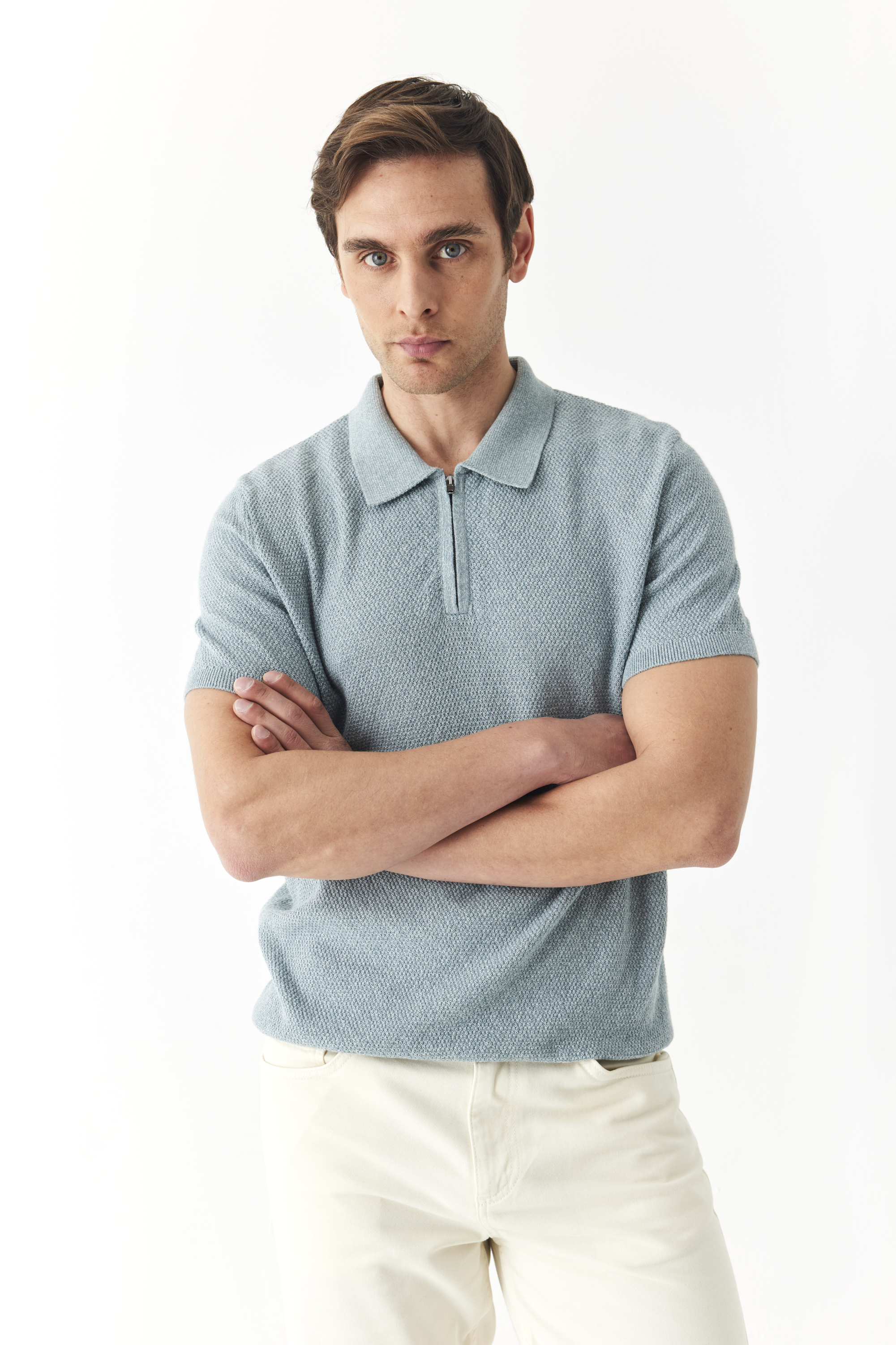 FERMUARLI POLO YAKA KISA KOLLU KAZAK