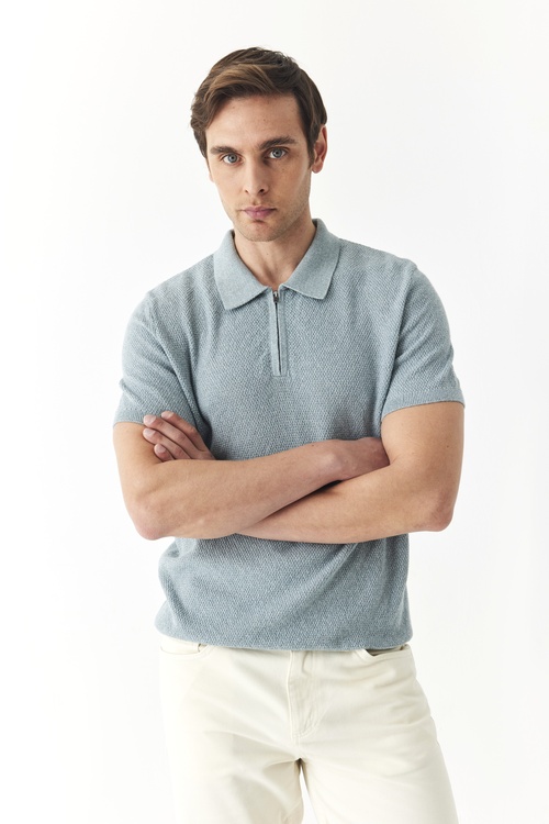  FERMUARLI POLO YAKA KISA KOLLU KAZAK