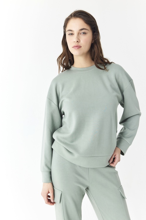  BİSİKLET YAKA MODAL SWEATSHIRT