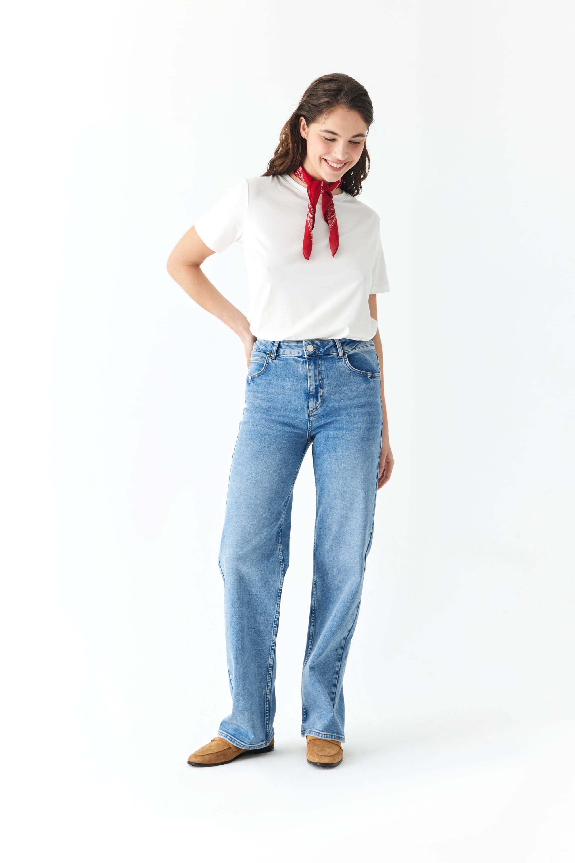 MODAL KARIŞIMLI BİSİKLET YAKA KISA KOLLU T-SHIRT