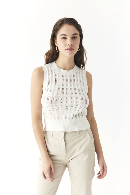  BİSİKLET YAKA KOLSUZ SÜVETER