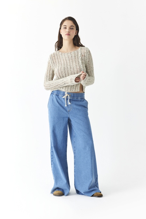  AJURLU DÜĞMELİ BİSİKLET YAKA KAZAK