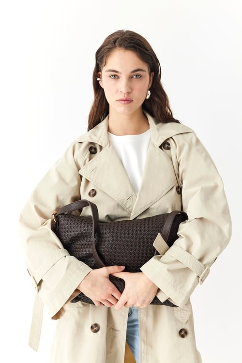 DÜĞMELİ BİLEĞİ KEMERLİ UZUN TRENÇKOT