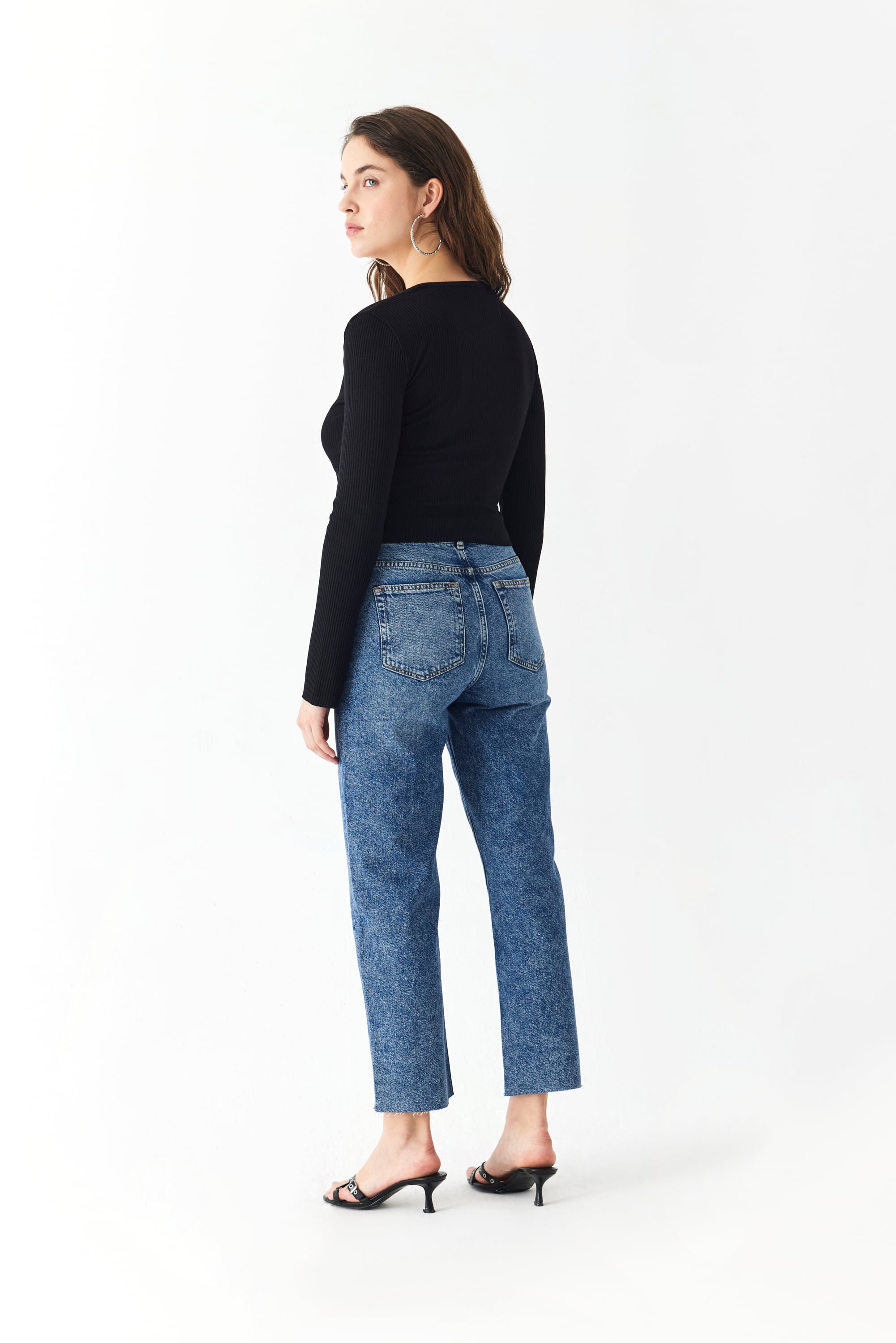 CROPPED FLARE JEAN PANTOLON