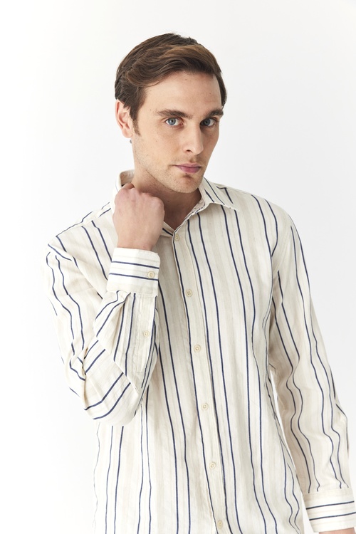  REGULAR FIT ÇİZGİLİ UZUN KOLLU GÖMLEK