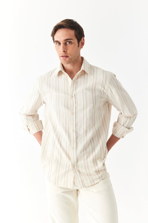  REGULAR FIT ÇİZGİLİ UZUN KOLLU GÖMLEK