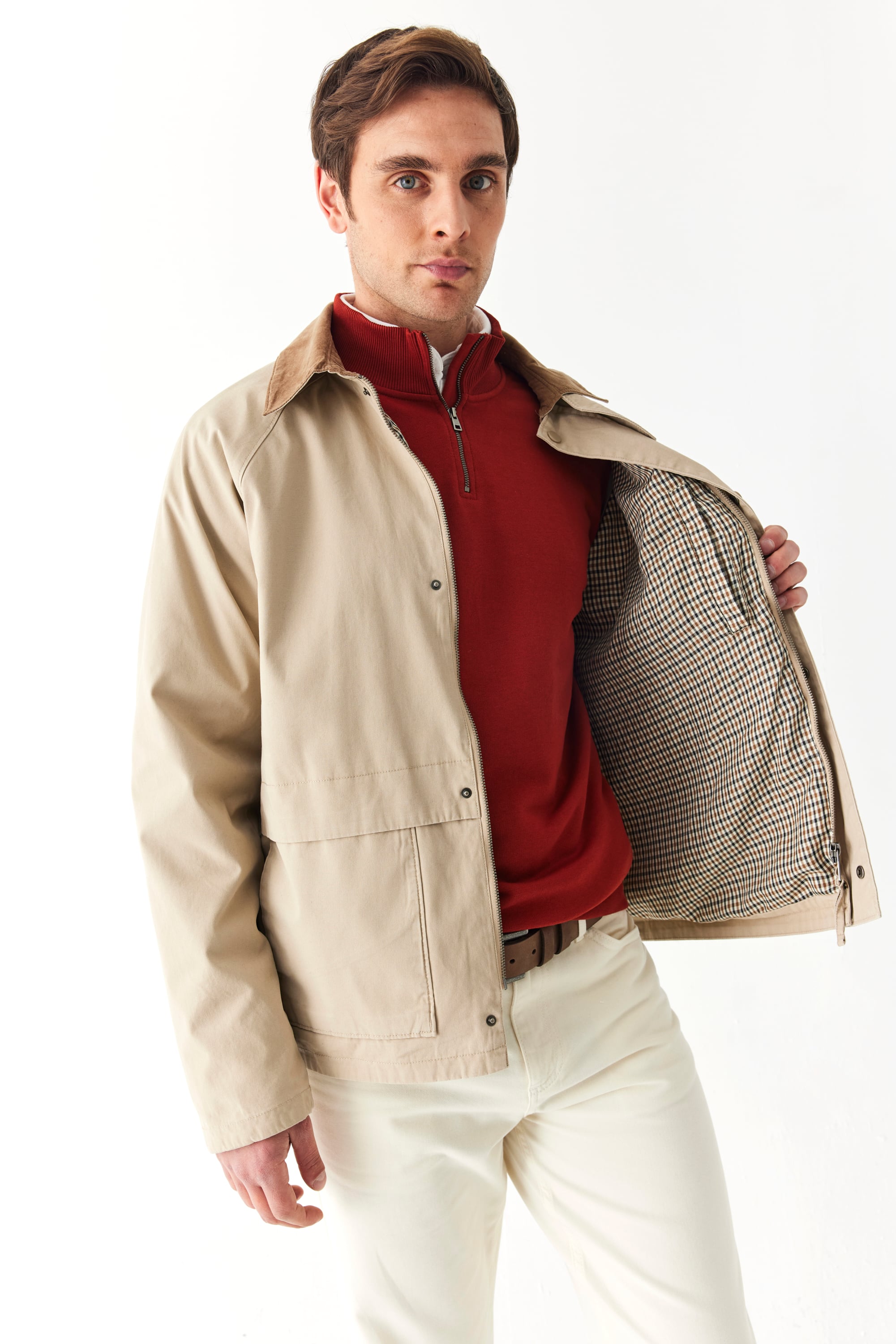 KAZAYAĞI DESENİ ASTARLI RENKLİ YAKA MONT CEKET