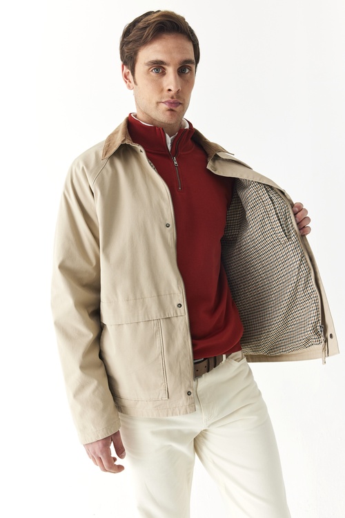  KAZAYAĞI DESENİ ASTARLI RENKLİ YAKA MONT CEKET